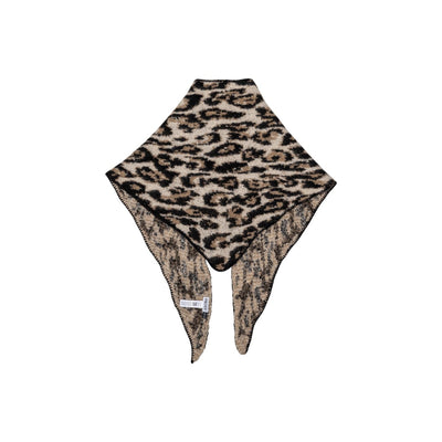 Pieces Sciarpa Donna Nero Leopardata Poliestere 100% Autunno Inverno 17159955