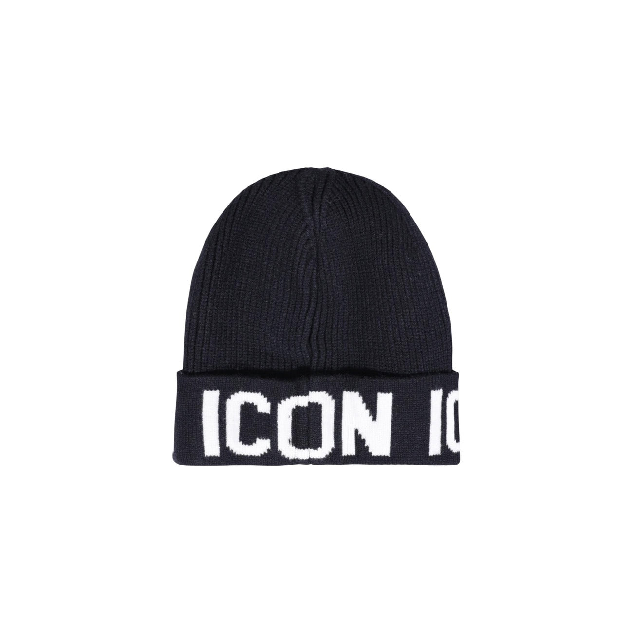 Icon Cappello con Sciarpa Uomo Nero con Stampa - Set Acrilico 190x33cm Autunno Inverno