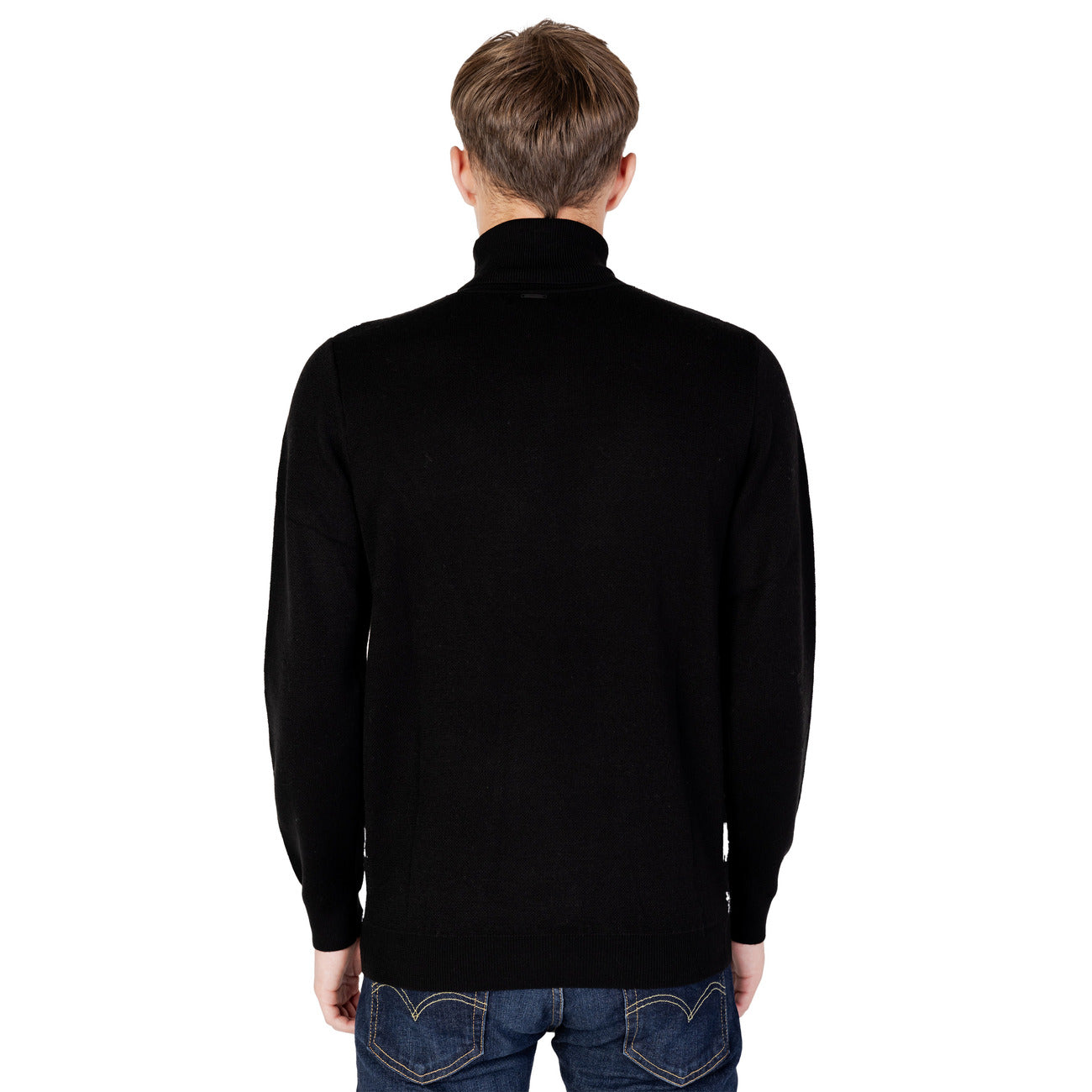 Antony Morato Maglia Uomo Nero Stampa Collo Alto Manica Lunga Lana Autunno Inverno MMSW01399-YA400006