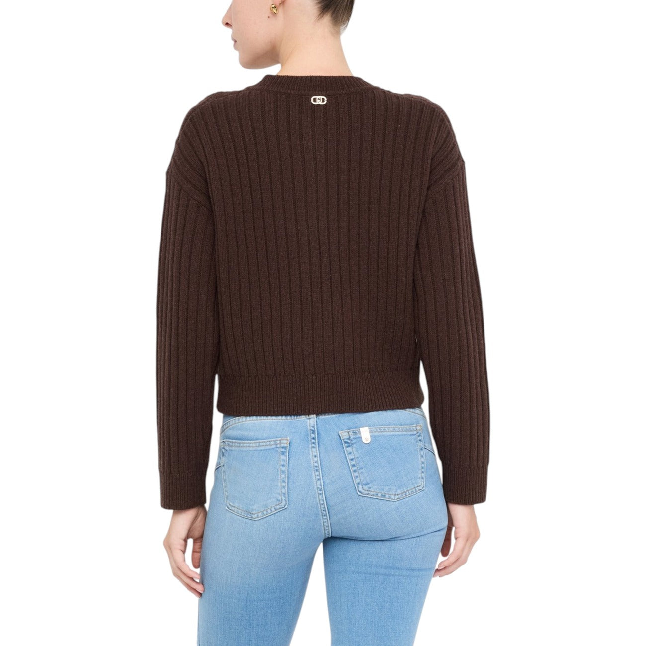 Liu Jo Cardigan Donna Marrone Maniche Lunghe Scollo Tondo Lana 80% Poliammide 20% Autunno Inverno MF5423 MS040