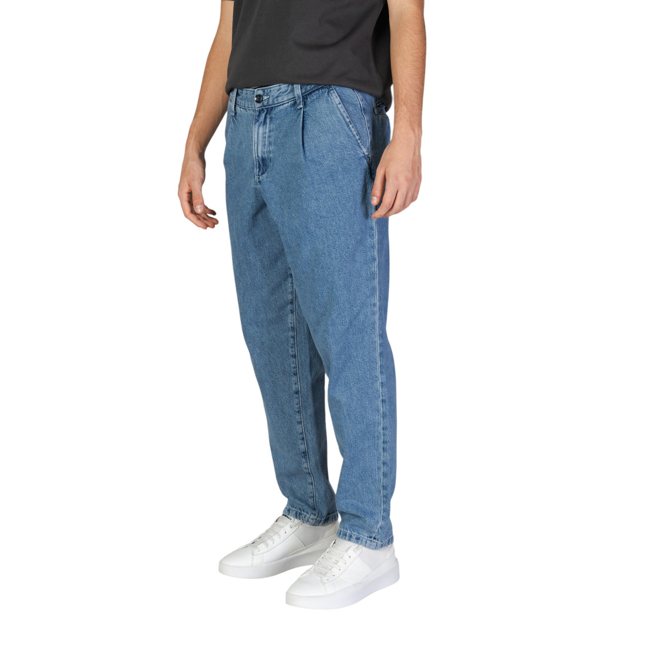 Jack & Jones Jeans Uomo Blu in Cotone 100% con Zip e Bottone Tasche Anteriori 12261946