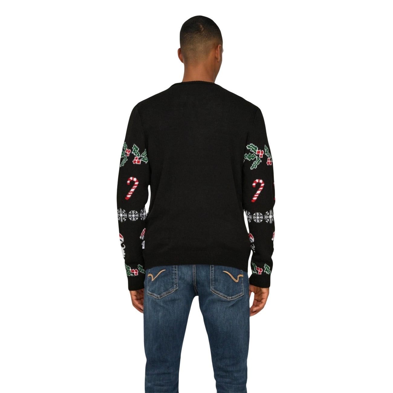 Only & Sons Maglia Uomo Nero Stampa Scollo Tondo Manica Lunga Acrilico 100% Autunno Inverno 82264253