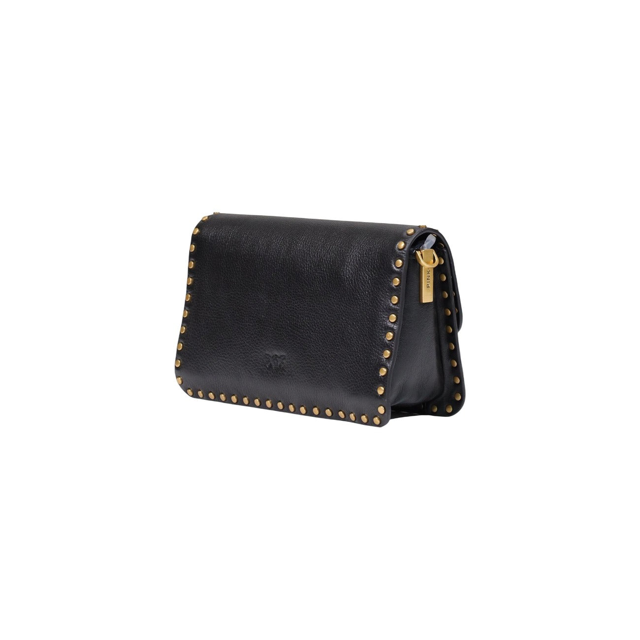 Borsa Pinko Love Bag nera pelle borchie tracolla catena oro Love Birds 107665 A2JG⁠