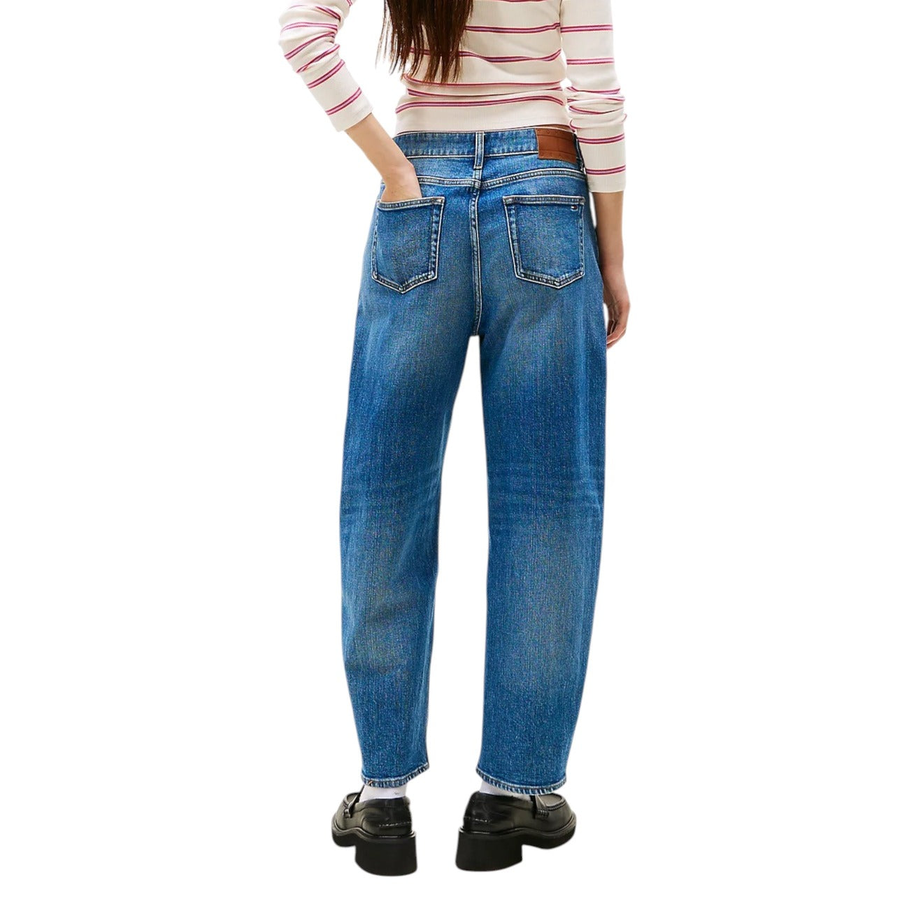 Tommy Hilfiger Jeans Jeans Donna Blu con Zip Bottone - Jeans Cotone Organico Elastan Tasche
