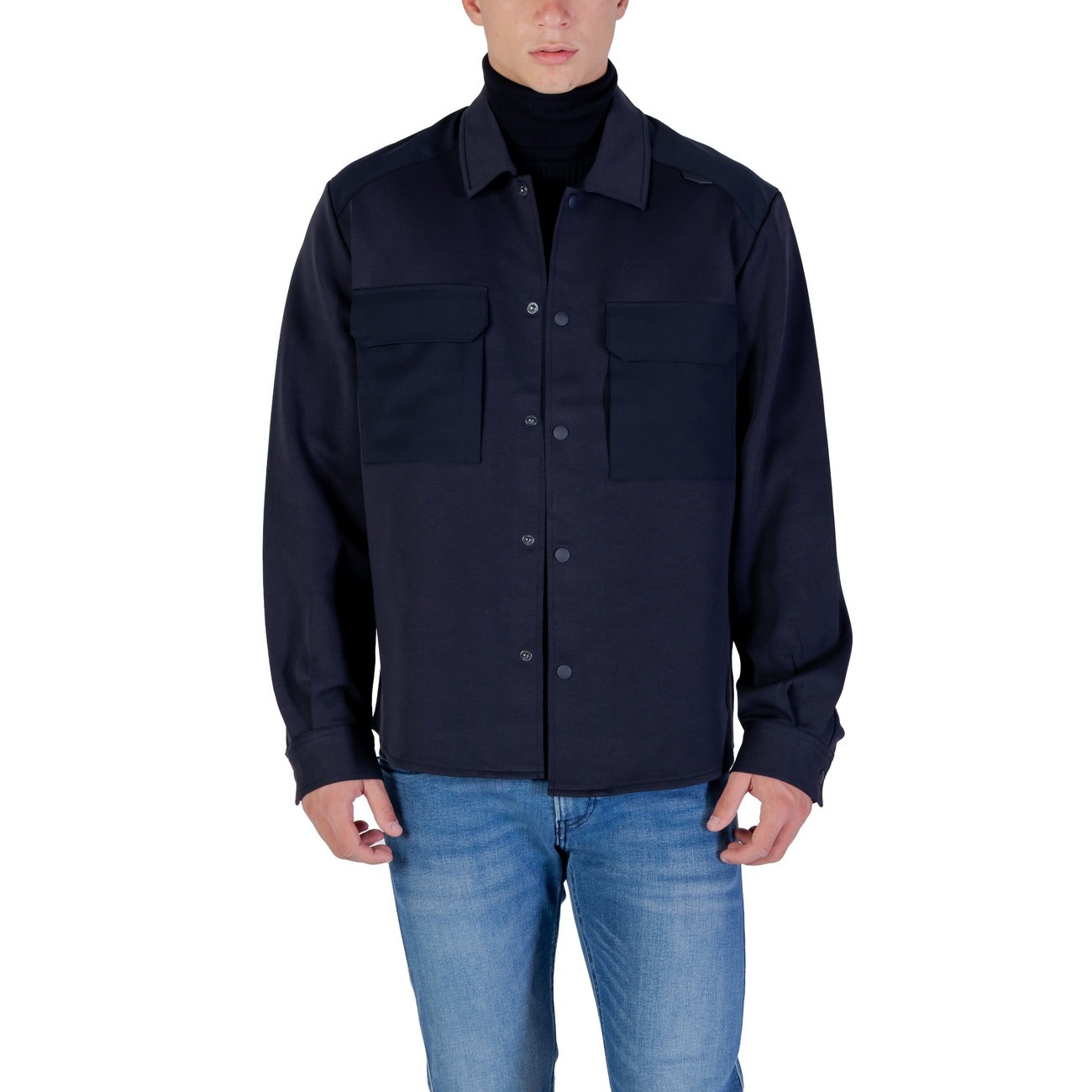 Antony Morato Camicia Uomo Blu Manica Lunga Bottoni 70% Cotone 30% Poliestere Autunno/Inverno MMSL00771-FA150168