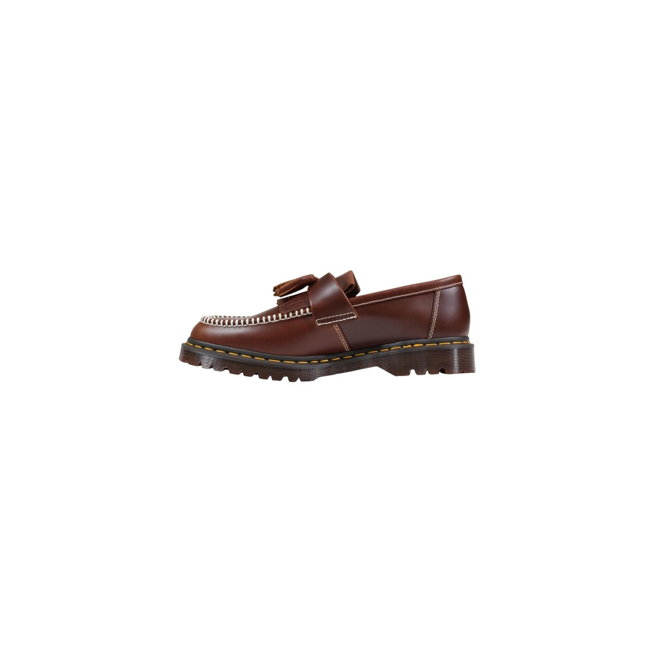 Mocassini Dr. Martens ADRIAN con nappe e cuciture gialle in pelle smooth uomo marroni 100% pelle - vista laterale