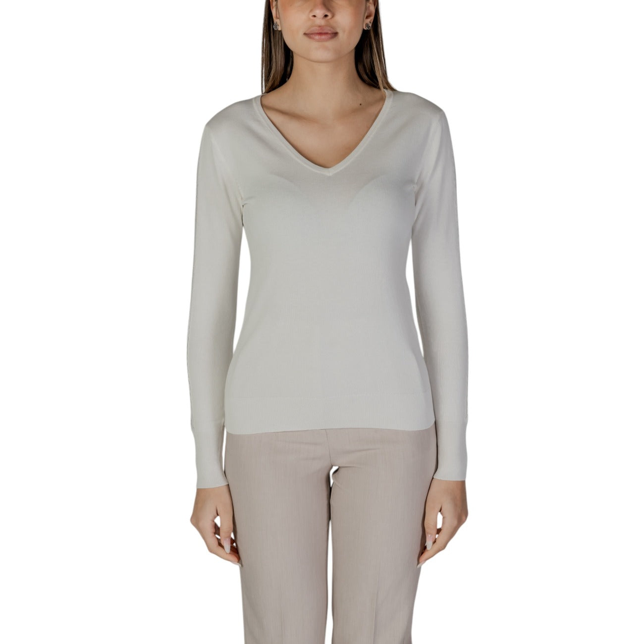 Morgan De Toi Maglia Donna Blu Maniche Lunghe Scollo a V - Maglia Viscosa Poliammide
