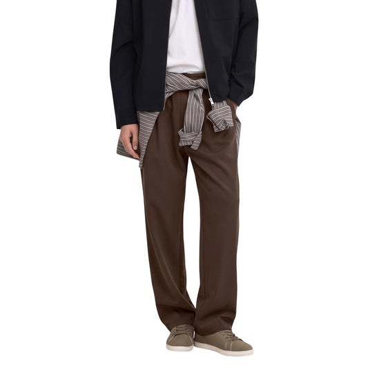 Pantaloni uomo con coulisse Only & Sons ONSWILL – Pantaloni marroni comodi gamba dritta 22033466.