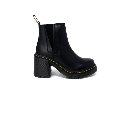 Dr. Martens Stivaletti Donna Nero Tacco Largo Punta Tonda Pelle Autunno Inverno 26440001