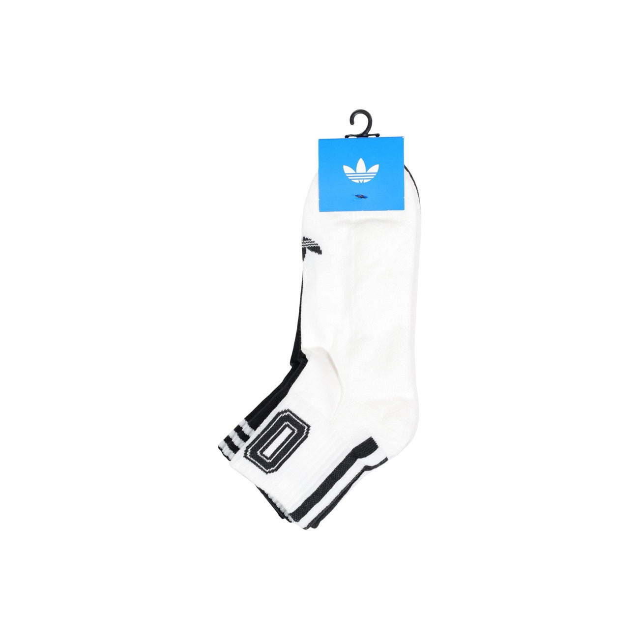 Calzini Adidas Originals 2-Pack; Misto Cotone/Poliestere Riciclato. Grafica "03", tre strisce e logo Trifoglio. Calze unisex 1/4 corte, traspiranti e resistenti. Confezione 2 paia 