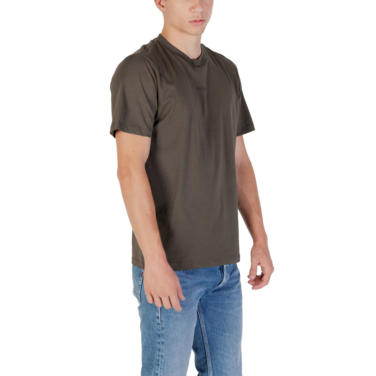 Replay T-Shirt Uomo Verde Stampa Manica Corta Scollo Tondo 100% Cotone Primavera/Estate M3098.000.2660
